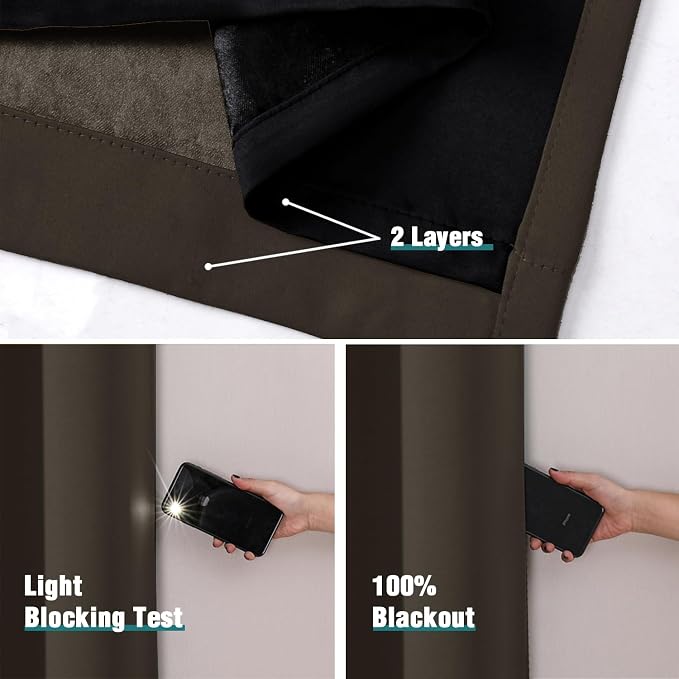 ChrisDowa 100% Blackout Curtains 84 inch Long - Image 4