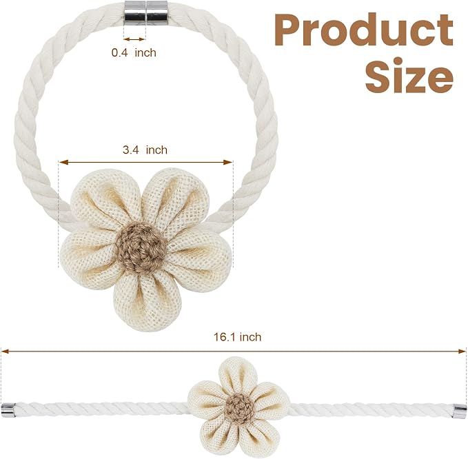 KLOGTSIND Magnetic Curtain Tiebacks, 4 Pack Flower Curtain Holdbacks - Image 5