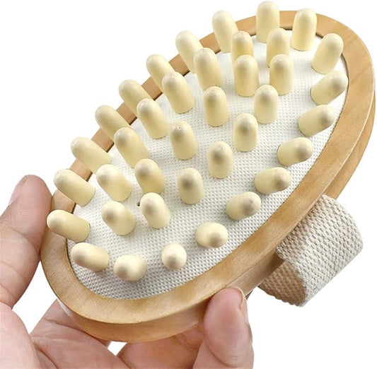 Natural Wooden Massage Body Brush for Cellulite and Improve Lymphatic Blood Circulation Dry Brush Remove Dead Skin Shower Bathe SPA Bath Brush