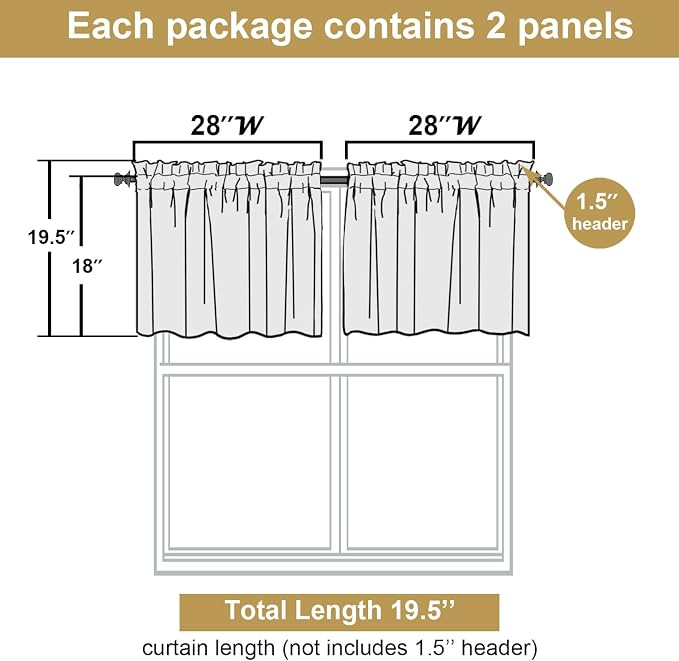 Lecloud Leia Charcoal Grey Sheer Valances - Image 3