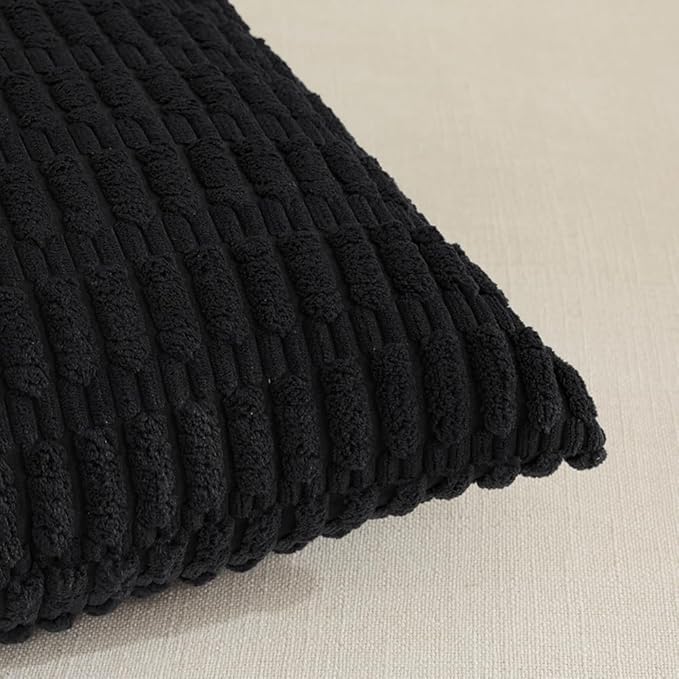 Fancy Homi 4 Packs Boho Black Decorative Throw Pillow Covers 18x18 Inch - Image 4
