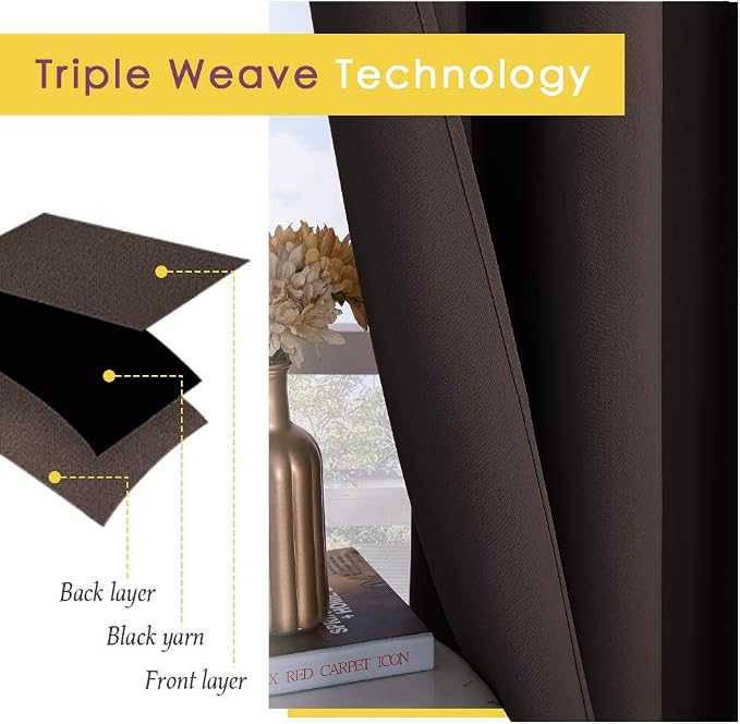 NICETOWN Living Room Blackout Draperies Curtains, Energy Smart Thermal - Image 4