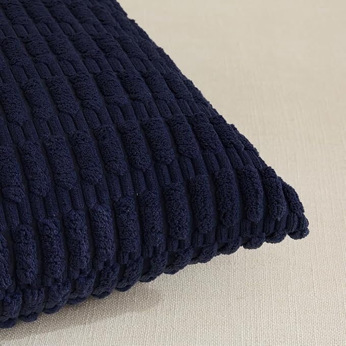 Fancy Homi 4 Packs Navy Blue Decorative Throw Pillow Covers 26x26 Inch - Image 4