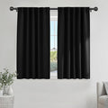 PONY DANCE Black Kitchen Blackout Curtains Over Sink, Short Half Curtains by PONYDANCE