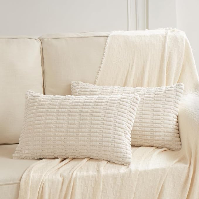 Fancy Homi 4 Packs Boho Cream Decorative Throw Pillow Covers 16x24 Inch - Image 6