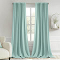 MIULEE Aqua Back Tab Blackout Curtains 52x102 Inch Long 2 Panels Set | Rod by MIULEE