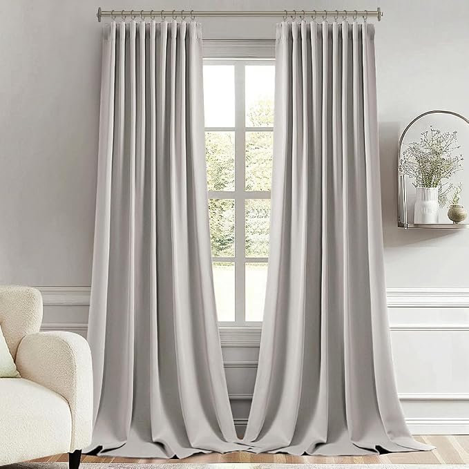 MIULEE Cobblestone Back Tab Blackout Curtains 52x96 Inch Long 2 Panels Set | - Image 8