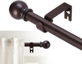GXOACKJ Curtain Rods for windows 66-120 inch, 5/8 inch Decorative Brown by GXOACKJ