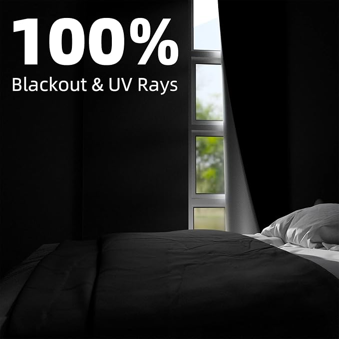 NIGHTON Portable Blackout Curtains 60"×59", Strong Hook and Loop Tape Strips - Image 2