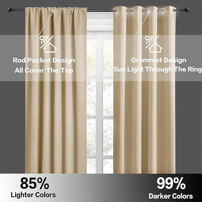 RYB HOME Basement Bathroom Kitchen Cafe Privacy Curtains, Short Insulating - Image 5