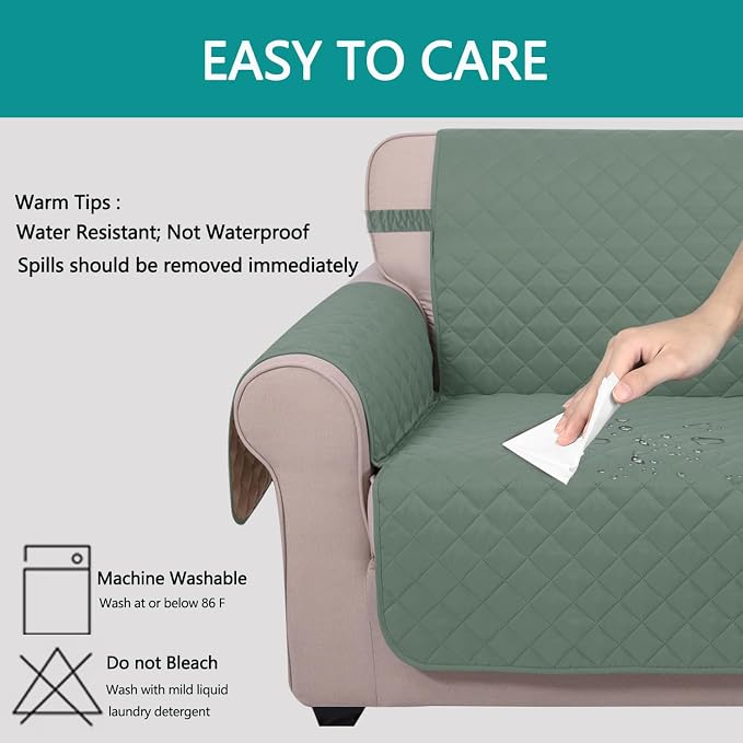 U-NICE HOME Loveseat Sofa Cover Reversible Couch Covers - Image 5
