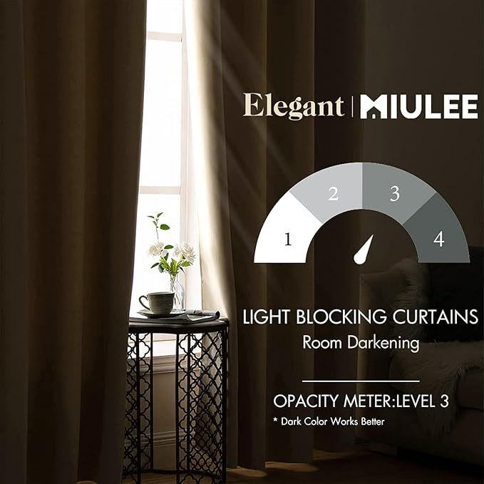 MIULEE 72" Long Room Darkening Curtains Thermal Insulated Drapes Solid Window - Image 2