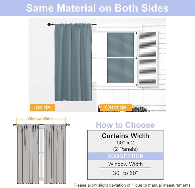 Simplebrand Ava Stone Blue Blackout Curtains - Image 9