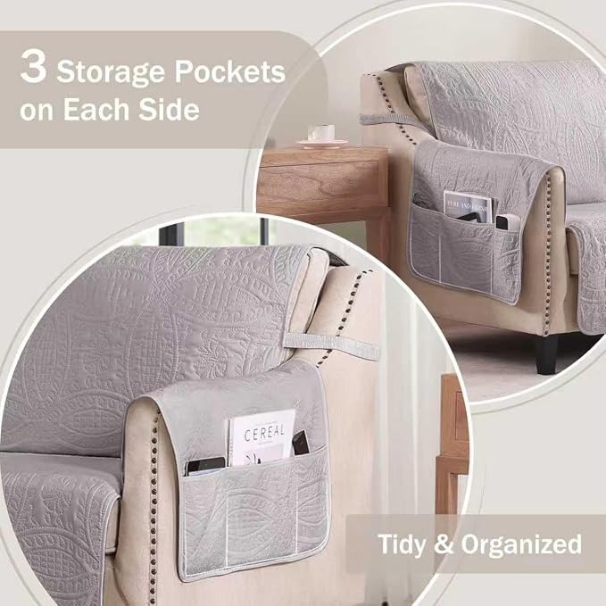 Quilted Grand Sofa Covers Washable, Couch Cover - Image 5