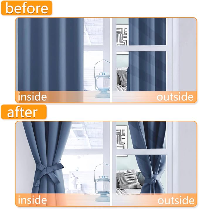 Grommet Blackout Curtains for Bedroom, 70 x 84 Inches, Window Drapes, Living - Image 4