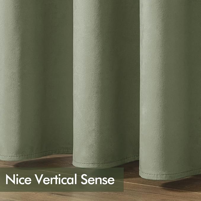 MIULEE Sage Green Elegant Grommet Curtains Polyester Thermal Insulated - Image 6