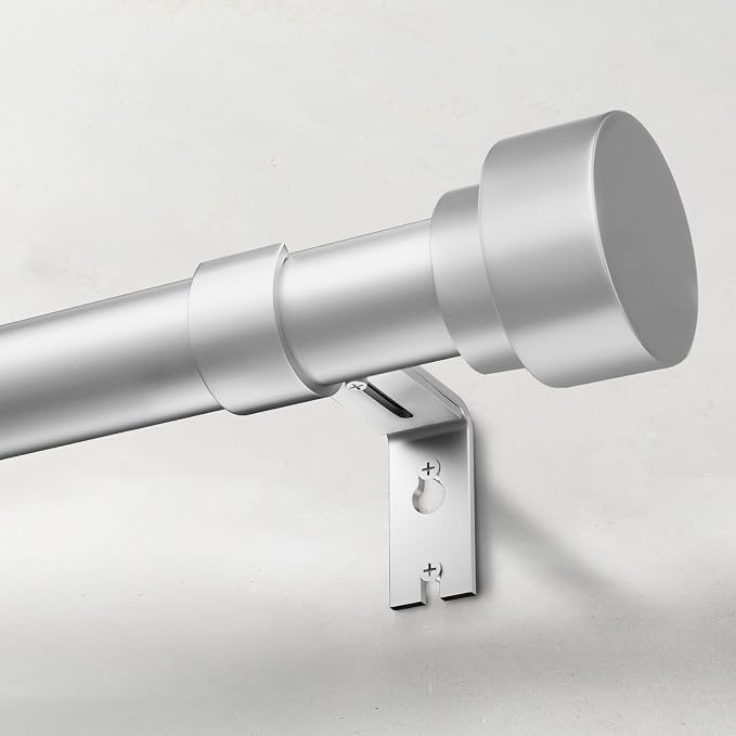 IFELS Heavy Duty Curtain Rods for Windows 66 to 120 Inch, 1 Inch Silver Window by IFELS