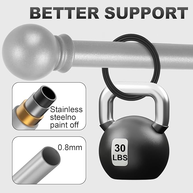 Silver Curtain Rods for Bedroom - Image 2
