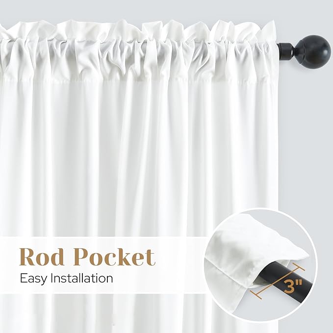 HOMEIDEAS Non-See-Through White Privacy Sheer Curtains, 52 X 54 Inches Long 2 - Image 5