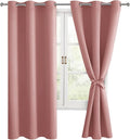 Room Darkening Curtains for Bedroom 2 Panels Dusty Rose 42x72 Inch | Noise by Hiasan