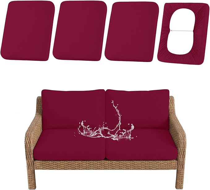 Waterproof Outdoor Cushion Covers, Stretch Patio Slipcovers | UV Resistant by hyha