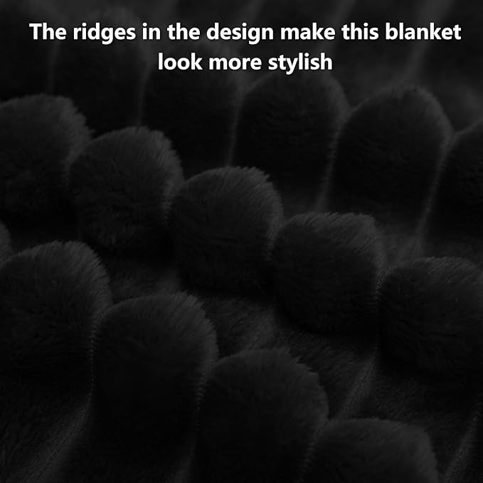 HIMEET Black Ribbed Twin Blanket - Image 8