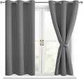 Blackout Curtains for Bedroom, Light Grey, 38 x 54 Inch, 2 Panels | Thermal by Hiasan