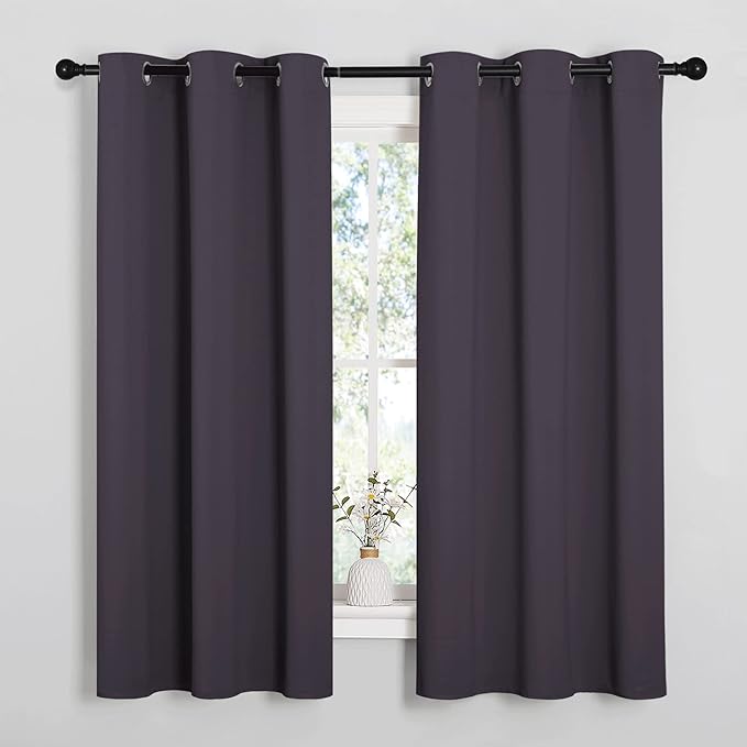 NICETOWN Greyish Purple Blackout Curtains 63 inches Length by NICETOWN