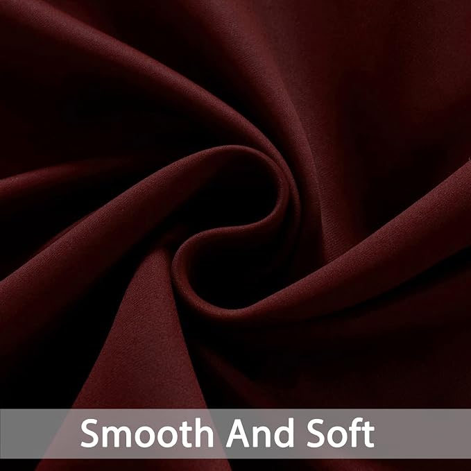Yakamok 63 Inch Length Burgundy Red Blackout Curtains - Image 5