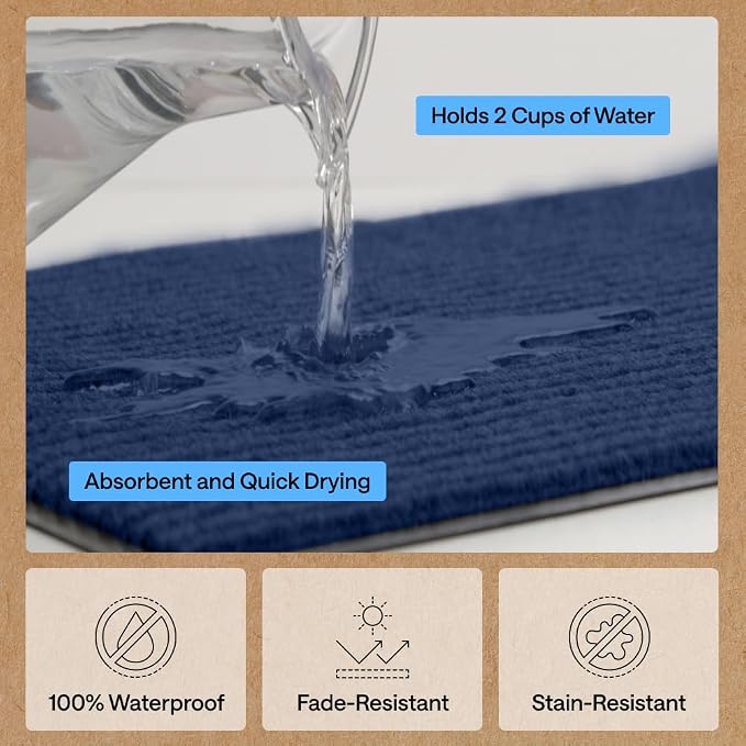 GORILLA GRIP Waterproof Traffic Guard Door Mat, 2 Pack, Indoor Outdoor Heavy - Image 5