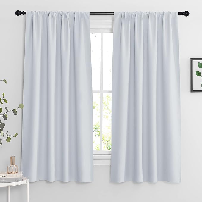 RYB HOME Curtains for Bedroom Living Room 63 inches Long, Thermal Insulated by RYBHOME
