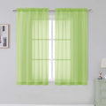 Simplebrand Lime Sheer Curtains 84 Inches Long, Light Filtering Rod Pocket by Simplebrand