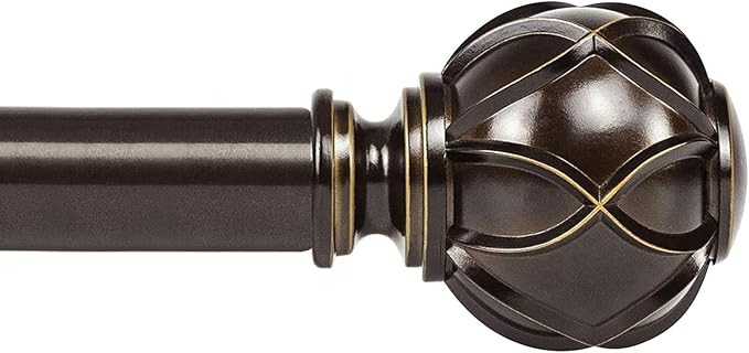 KAMANINA Curtain Rods for Windows 48 to 84 Inch, Antique Bronze Heavy Duty by KAMANINA
