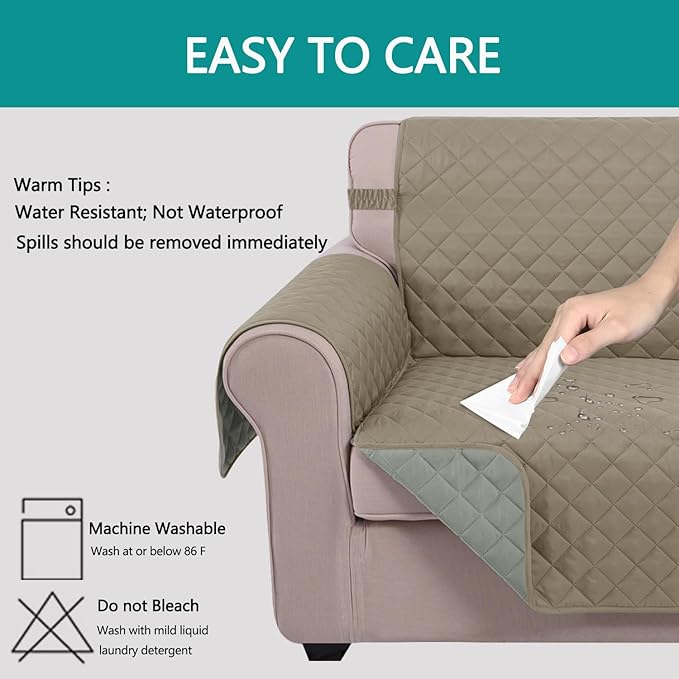 U-NICE HOME Recliner Chair Covers Reversible Quilted Water Repellent Pet - Image 3