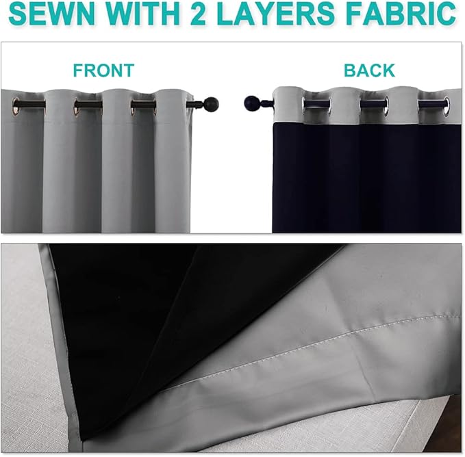 NICETOWN Total Shade Curtains and Draperies, Heavy-Duty Full Light Shading - Image 5