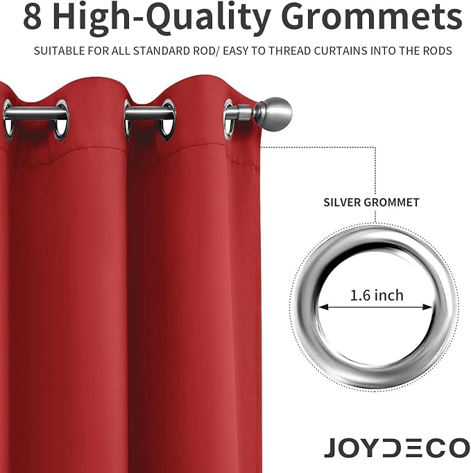 Joydeco Blackout Curtains 72 Inch Length 2 Panels Set, Thermal Insulated Long - Image 4
