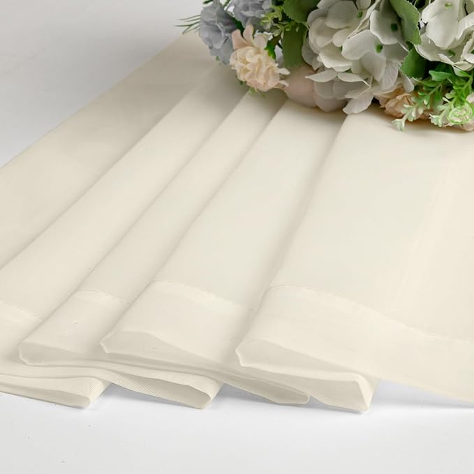 Lecloud Cream Sheer Curtains 78 Inches Long 2 Panels, Elegant Light Filtering - Image 7