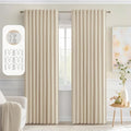 MIULEE Cream Beige Back Tab Blackout Curtains 52x72 Inches Long 2 Panel Set | by MIULEE