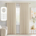 MIULEE Cream Beige Back Tab Blackout Curtains 52x80 Inch Length 2 Panel Set | by MIULEE