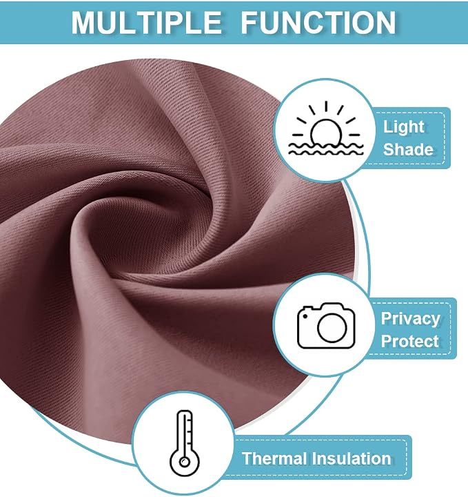 RYB HOME Blackout Curtains for Bedroom 84 inches Long 2 Panels Set, Privacy - Image 5