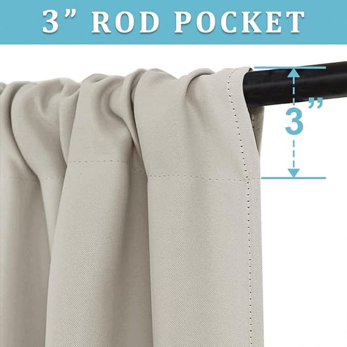 RYB HOME Blackout Curtains for Bedroom, Small Window Shades Thermal Insulating - Image 2