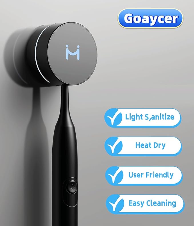 Toothbrush Holders for Bathroom,Smart Toothbrush Cleaner with Heat Dryer, Rechargeable Toothbrush Covers
