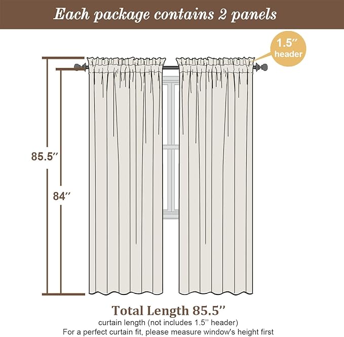 Chyhomenyc Blush Pink Sheer Curtains 84 Inch Length 2 Panels Set, Light - Image 4