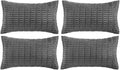 Fancy Homi 4 Packs Dark Grey Decorative Throw Pillow Covers 12x24 Inch by Fancy+Homi