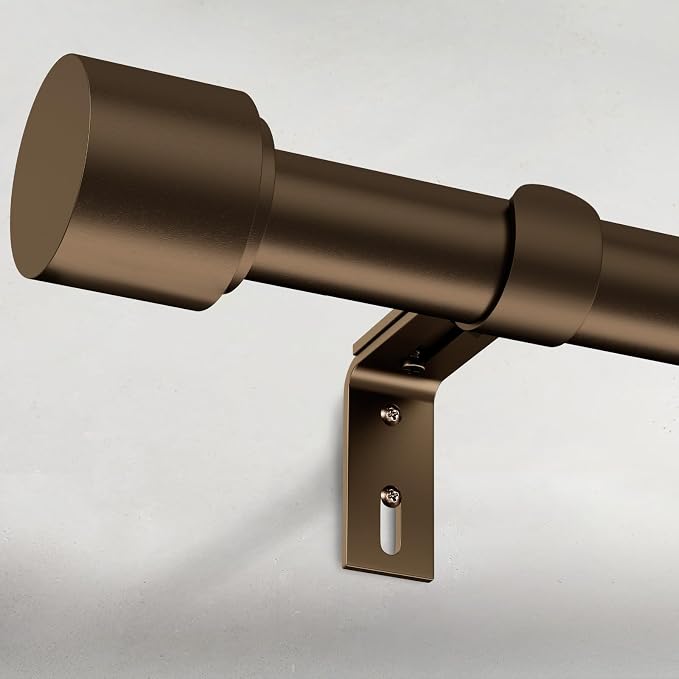 GEEBOBO Bronze Curtain Rods for Windows 66 to 120 Inch, 1 Inch Long Adjustable by GEEBOBO