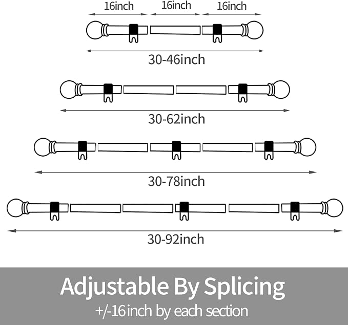 Thestoa Curtain Rods for Windows 48 to 84-92 inch, 5/8" Brushed Nickel Curtain - Image 6