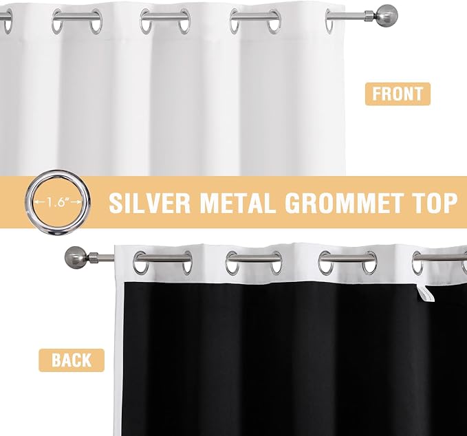 ChrisDowa 100% Blackout Curtains 63 inch Long - Image 3