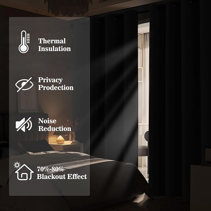 Yakamok Blackout Ombre Burnt Orange and Black Curtains-Gradient Room Darkening - Image 4