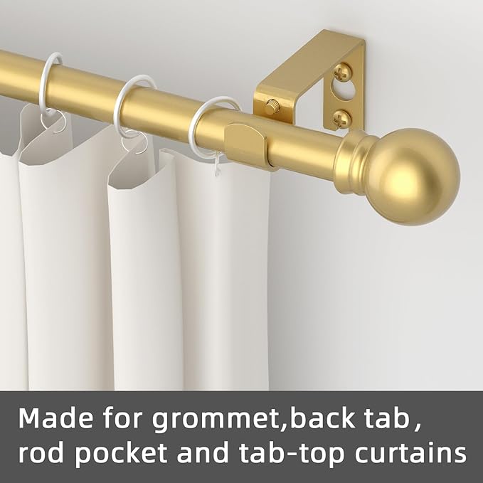 GXOACKJ Curtain Rods for windows 32-62 inch, 5/8 inch Decorative Gold Splicing - Image 3