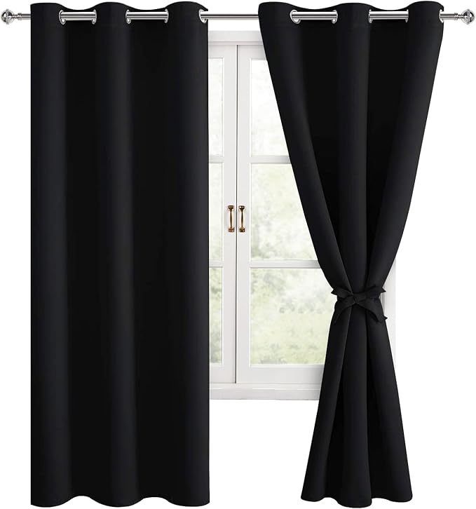 Blackout Curtains for Bedroom and Living Room, 38 x 72 Inch | Light Blocking by Hiasan